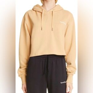 FAVORITE DAUGHTER, The Cropped Hoodie In Tan, Size Medium